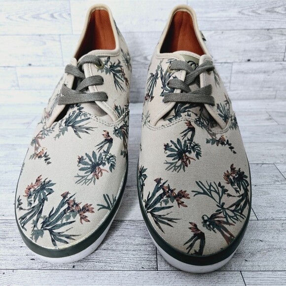 Quicksilver Canvas Tie Sneakers Shorebreak Print Men's Size 11 - Picture 3 of 12